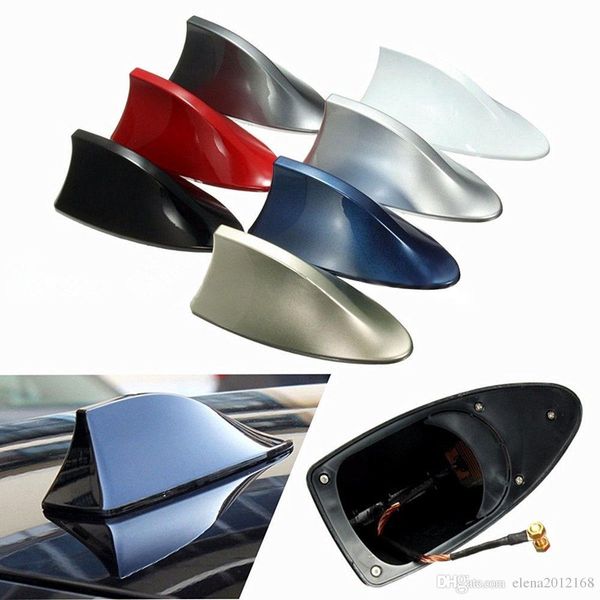 

car exterior roof shark fin adhesive sticker antenna fm/am signal radio aerial