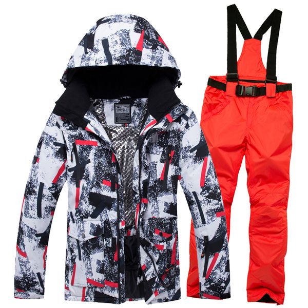 

2019 new winter ski suit men snow skiing male clothes set outdoor thermal waterproof windproof snowboard jackets pants clothing