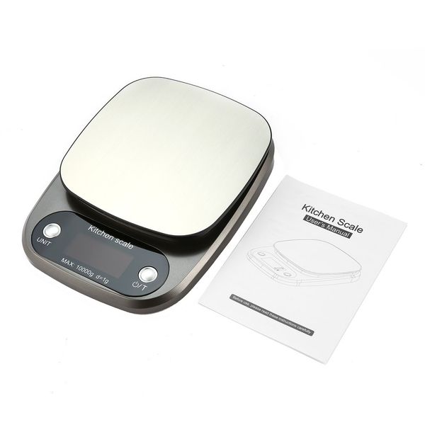 

10kg/0.1g digital scale high accuracy stainless steel salver lcd display pocket kitchen multiple use other kitchen tools