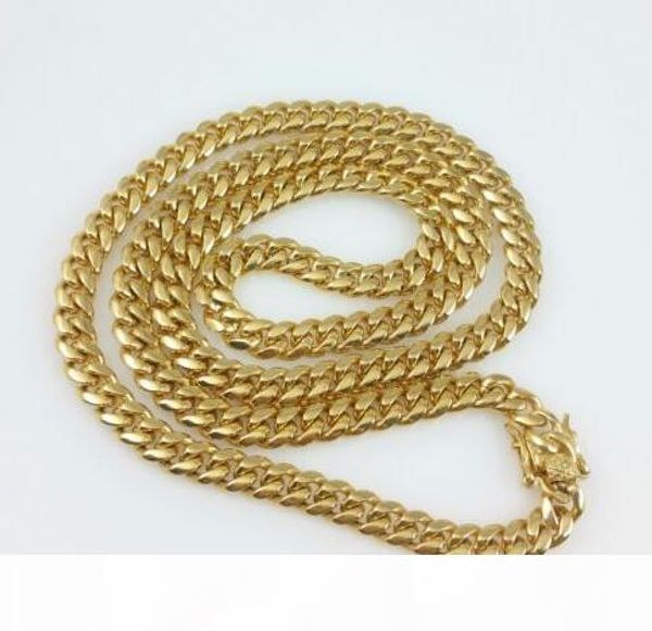 

men 18k gold stainless steel 30" 8mm miami cuban curb link chain necklace, Silver