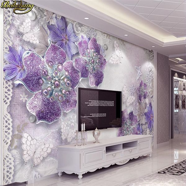 

papel de parede custom p wall paper large fresco 3d luxury flowers 3d jewelry tv background wall wallpaper
