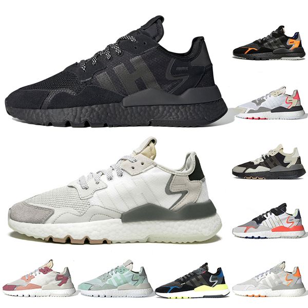 

2019 luxury nite jogger shoes women mens running shoes triple black white trace pink ice mint comfortable 3m reflective mens trainers shoes, White;red