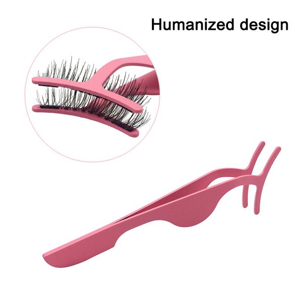 

stainless steel magnetic false eyelash tweezers applicator clip for women js11