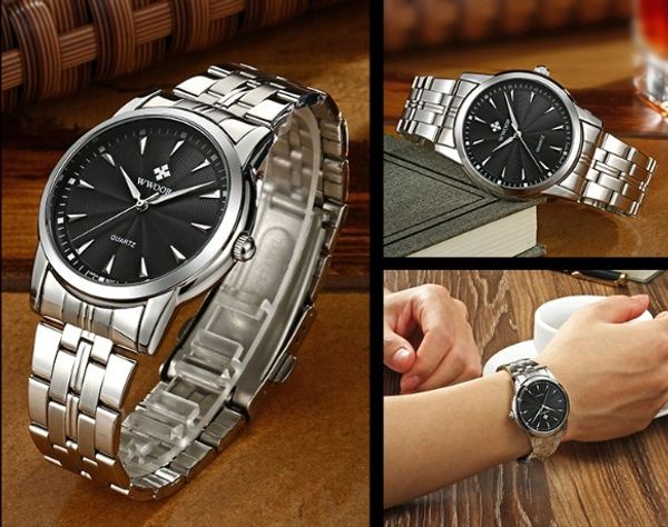 

one piece genuine brand classic men's quartz watch of the couple, Slivery;brown