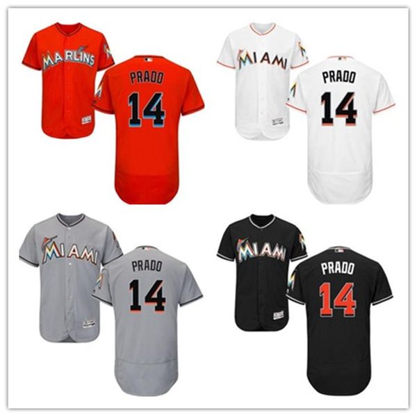 

custom baseball jerseys miami 14 martin prado miamimarlins marlins men women youth red white high-quality jersey, Blue;black