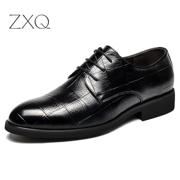 

men's dress shoe pointed black leather men wedding oxford shoes lace-up office suit men's casual shoes