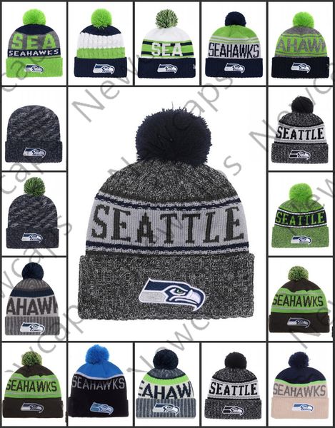 

Оптовая Сиэтл Спорт Зимние Шапки Seahawks Сшитые Команда Логотип Бренда Теплые Мужчи