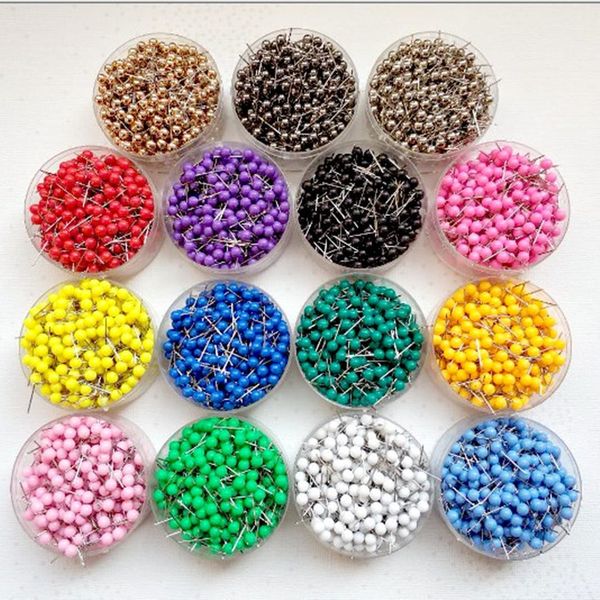 

1/ 8 inch small map push pins map tacks, plastic head with steel point, 100 pcs/set, 14 colors for option