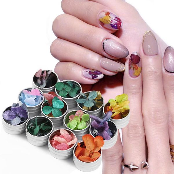 

40# new arrival 5pcs/set beautiful natural dried flower uv acrylic gel nail art decoration manicure tools, Silver;gold