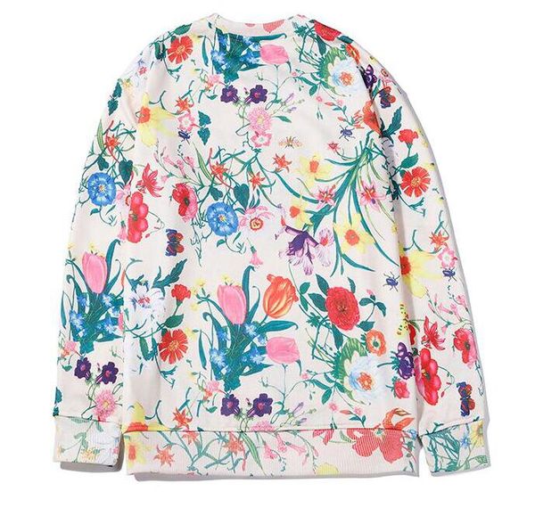 

осень мужские толстовки роскошные дизайнерские толстовки для мужских толстовки с цветочным принтом марка женские топы одежда высокого качест, Black