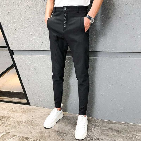 

track pants men european and american trousers woven casual pants sports beam pantalon homme de luxe mens joggers, Black