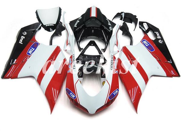 

new abs injection full fairings kit fit for ducati 848 evo 1098 1198 2007 2008 2009 2010 2011 2012 body set red white black light