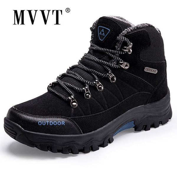 

супер теплая замша кожа мех плюшевый снег водонепроницаемый зима для мужчин открытый сапоги обувь y200506, Black