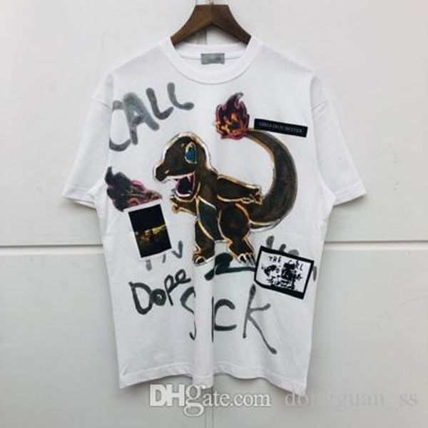 

ins white in stock black 2020ss t shirts tees men women washed do old streetwear t-shirts, White;black