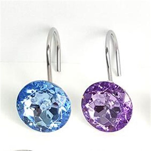 

large round window curtains hook acrylic shower room cloth pothook bathroom sets shower curtain transparent rhinestone 13 5xjb1