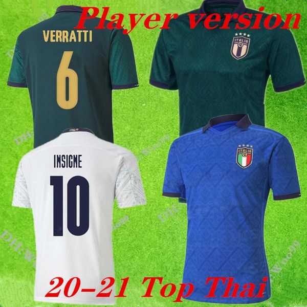 

player version italy soccer jerseys #19 bonucci 19/20 home away #6 verratti #10 insigne soccer shirts team 2020 italy football uniforms, Black;yellow