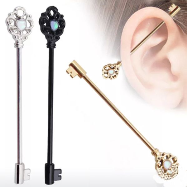 Fashion Key Design Ohr Barbell Gerüst Bar Barbell Piercing Knorpel Ohrring Körperschmuck Industrie Piercing