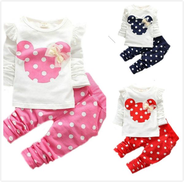 

children's clothing suit sportswear 2019 spring children's cotton girls clothing fashion cartoon pattern girls suit set, White