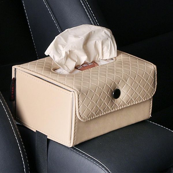 

paper rack tissue box case elegant car home rectangle shaped pu leather box container towel napkin tissue holder