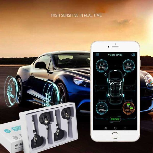 

real-time alarm sensor presion neumaticos android app bluetooth 4.0 tire pressure monitoring tpms display 4 external sensor
