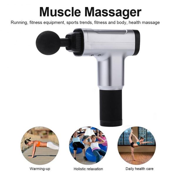 

massage gun deep tissue percussion massager muscle vibrating relaxing+6 heads muscle relaxation massager vibration gun
