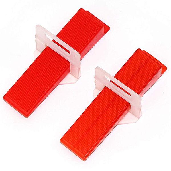 

tile leveling system, diy tiles leveler spacers 400 pieces leveling spacer clips and 100 pieces reusable wedges