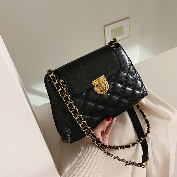 

vintage leather crossbody bags for women chain shoulder messenger bag female quality fashion small handbags