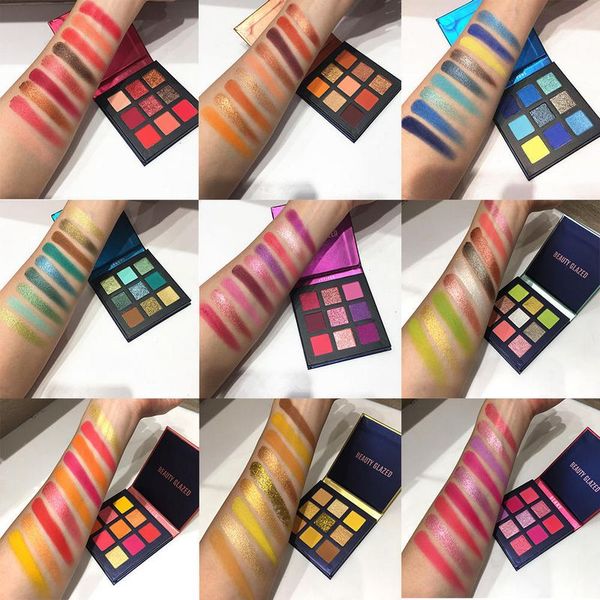 Beauty Glazed 9 Color Makeup Teeshadow Ballete Makeup Щетки Макияж Палитра Пигментированная Палитра Теней для глаз Макилия