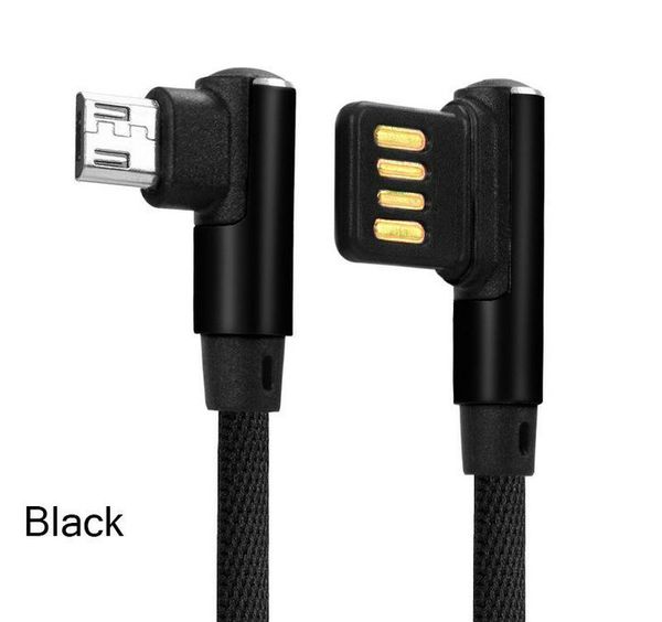 

dual side micro usb cable 90 degree plug type c nylon charger cables durable charging data sync cord for samsung note 9 s10 s9 xiaomi