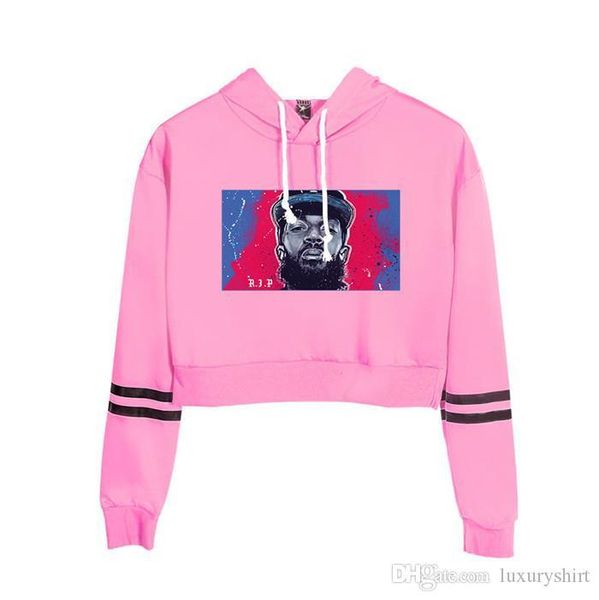 

hussle print модные женские короткие толстовки мужские дизайнерские толстовки с длинным рукавом пара одежда известный рэпер nipsey, Black