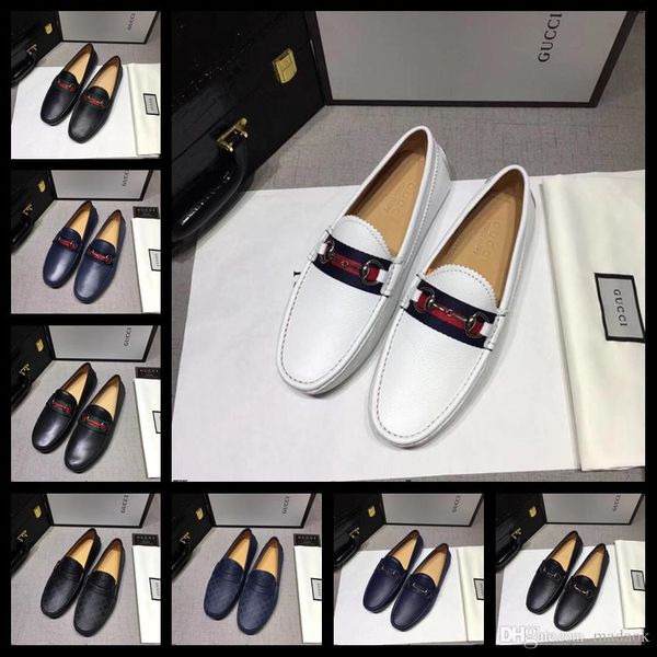 

21ss mens loafers large size lofer shoes man fashion men split leather loafer slip on luxury flats casual male driving shoes white yetc6, Black