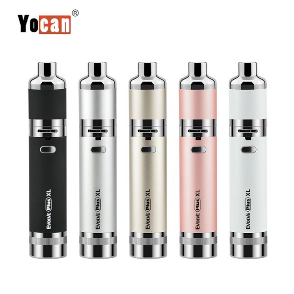 

Hot Selling Yocan Evolve Plus XL Starter Kits Wax Vaporizer 1400mAh Battery Dab Pen With Silicon Jar Quad Quartz Rod Coil 100% Original DHL