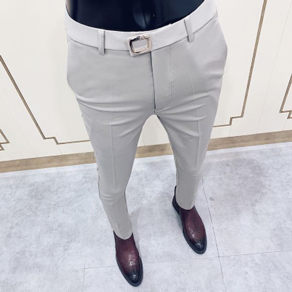 

spring new fall casual casual nine points suit pants men's slim feet men's korean trend business ironing trousers, Black