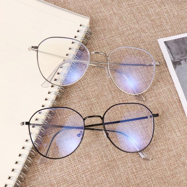 

metal polygonreading glasses frame anti-blue light myopia glasses women men ultra light resin optical eye 0~600 diopter, White;black