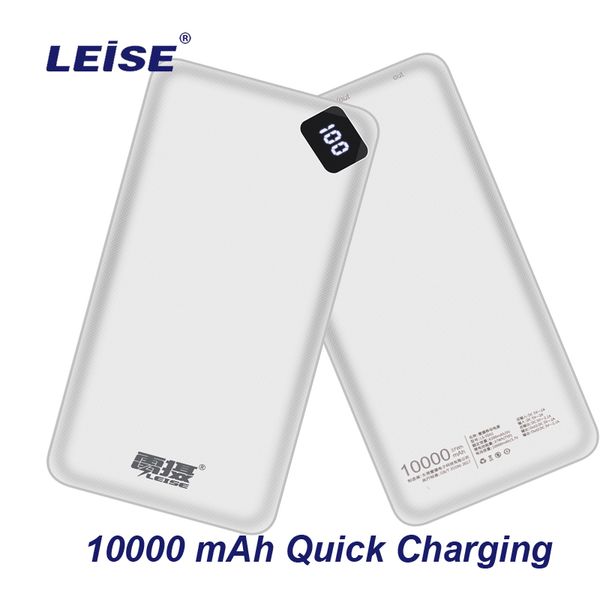 

leise new power bank 10000mah quick charging usb micro-usb type-c external battery charger for samsung mi 9 8 iphone huawei
