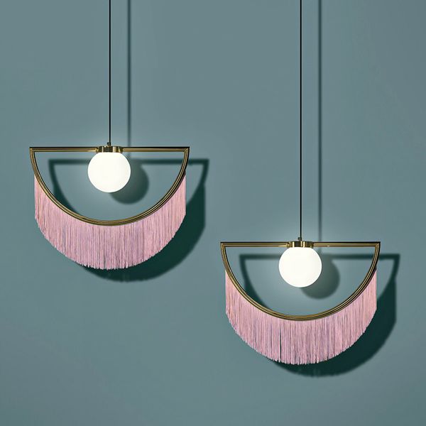 Modern Multi Color Tassel Metal Pendant Light Living Room Chandelier Home Decor Pa0598 Designer Ceiling Lights Ceiling Lamp Shade From Candy39