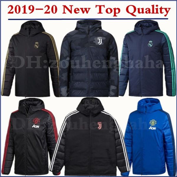 

2019 2020 real madrid giacca imbottita utd soccer training suit 19 20 futbol winter training jacket flamengo football hoodies, Black;yellow