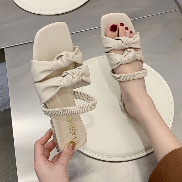 

house slippers platform low glitter slides female shoes square heel fashion shose women jelly 2020 block soft hoof heels, Black