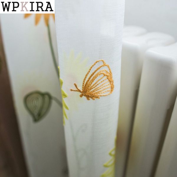

sunflowers curtains butterfly modern living room kids room tulle curtains window bedroom sheer fabrics rustic drapes s293&30