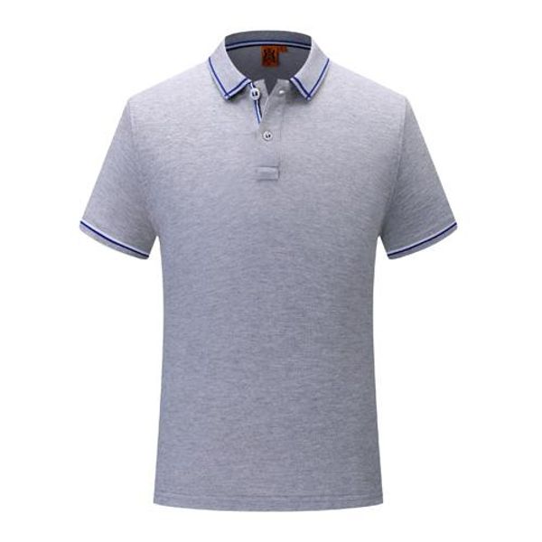 

2019 new summer fashion button string webbing short-sleeved uniform t-shirt gray mens and women polo sd-2chongfu-67, Black