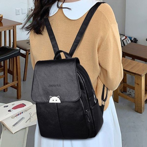 

2019 new women backpack fashion casual backpack waterproof fashion soft leather travel
