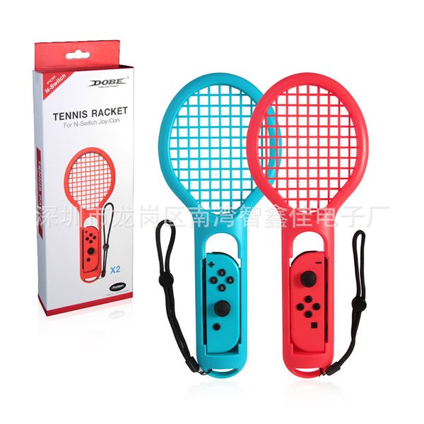 

for nintend switch joy-con abs tennis racket handle holder for nintendo switch ns tennis aces game player with 2 analog caps