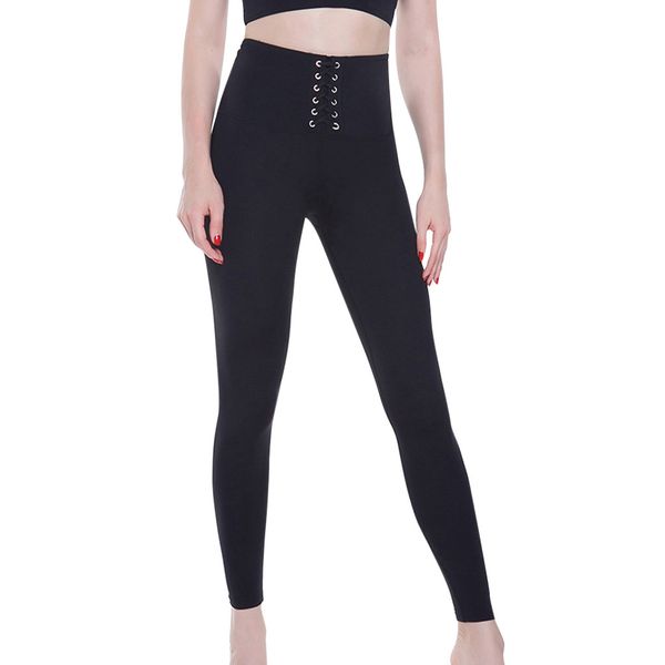 

autumn winter new women bandage high waist pnats summer yoga ladies solid pants slim fit body soft leisure trousers summer, White;red