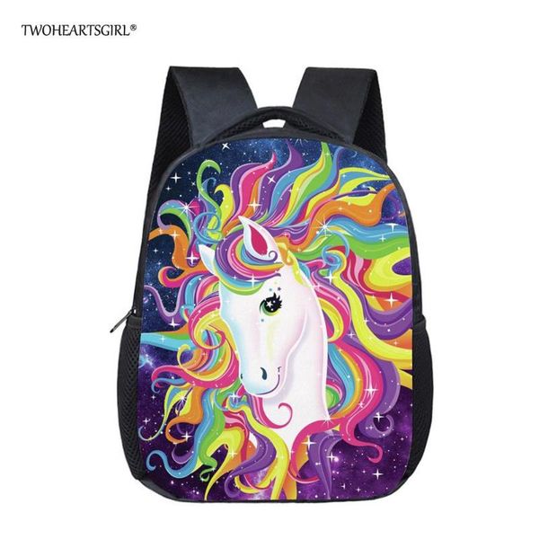 

twoheartsgirl small kindergarten baby kids school bags cute cartoon unicorn print bookbags for girls small toddler backpacks