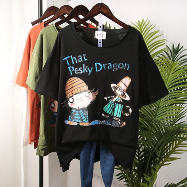 

европейские товары одежда большой размер молодежная мода женщины tees свободные буквы печать футболка 2020 хараджуку летние топы футболка 35, White