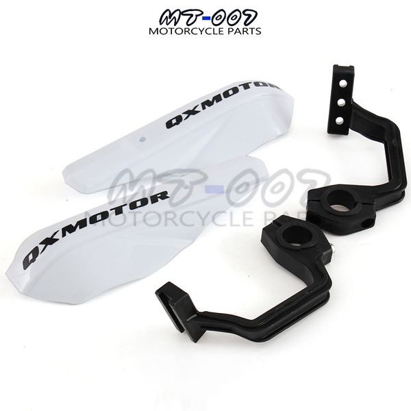 

white plastic handle bar brush bar hand guards handguard protector protection racing pit bike street bike motorcycle motocross