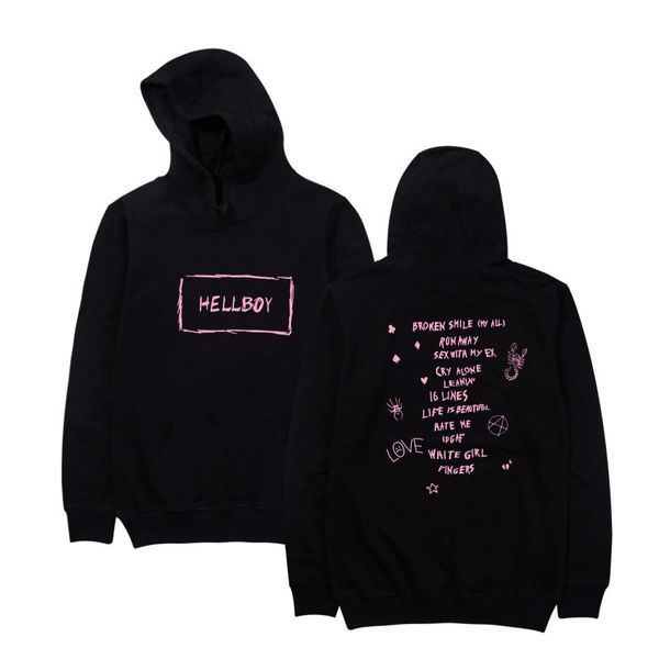 

mens nipsey hussle hoodies rap hiphop r.i.p lil peep letters long sleeve sweatshirts pullovers, Black