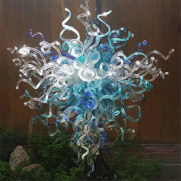 

2019 new christmas decoration ceiling pendant lamp blown glass tulip lamp art blown glass chandelier for party and living room decoration