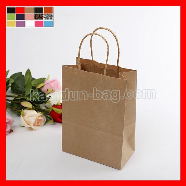 

100pcs/lot) wholesale gift kraft paper bags with handles