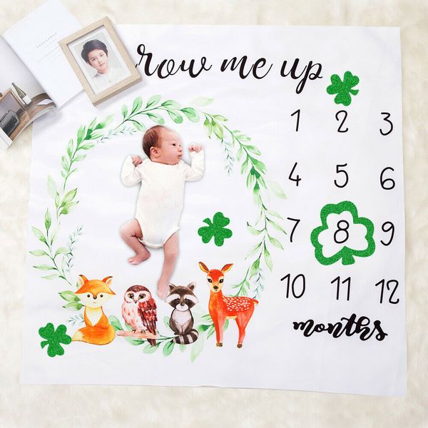 

us newborn baby infants milestone blanket pgraphy prop monthly growth p